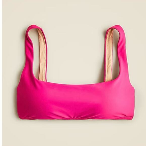 J Crew Swim Squareneck Bikini Top Radiant Fuchsia - Picture 11 of 11